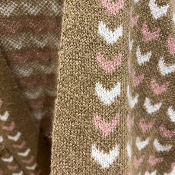 Like New Pink/Brown Chevron Patterned Cardigan - Picture 4 of 4